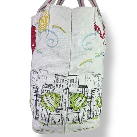 Brighton Free Your Heart B Mine White Cotton Canvas Tote Bag Balloons Red Love - Picture 7 of 12
